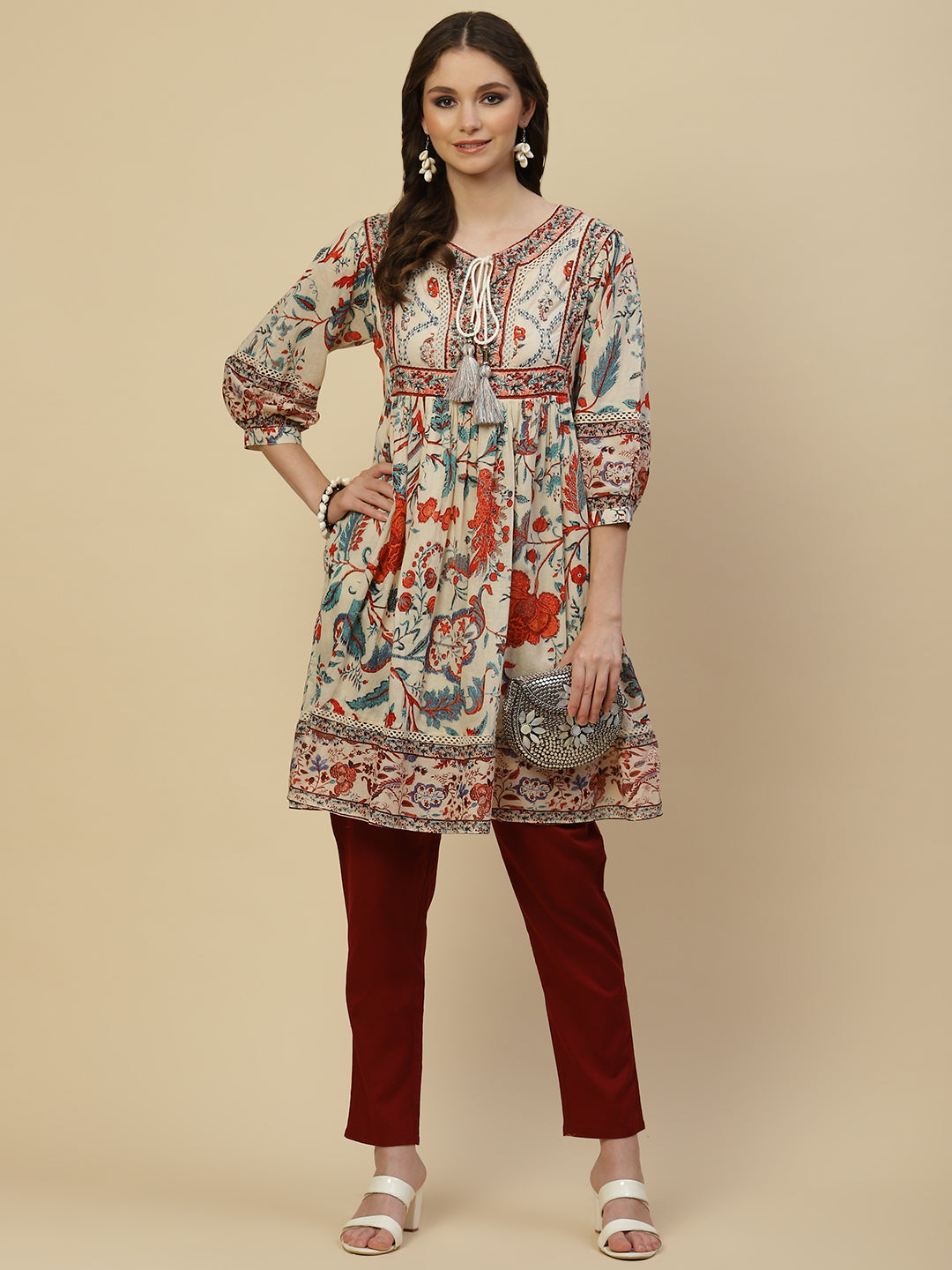 Floral Printed Cotton Kurta