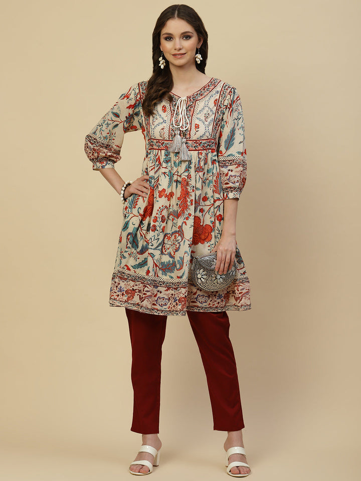 Floral Printed Cotton Kurta