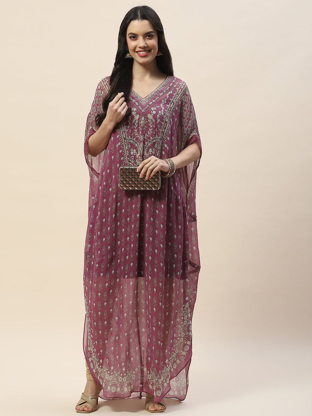 Digital Print Georgette Kaftan Kurta