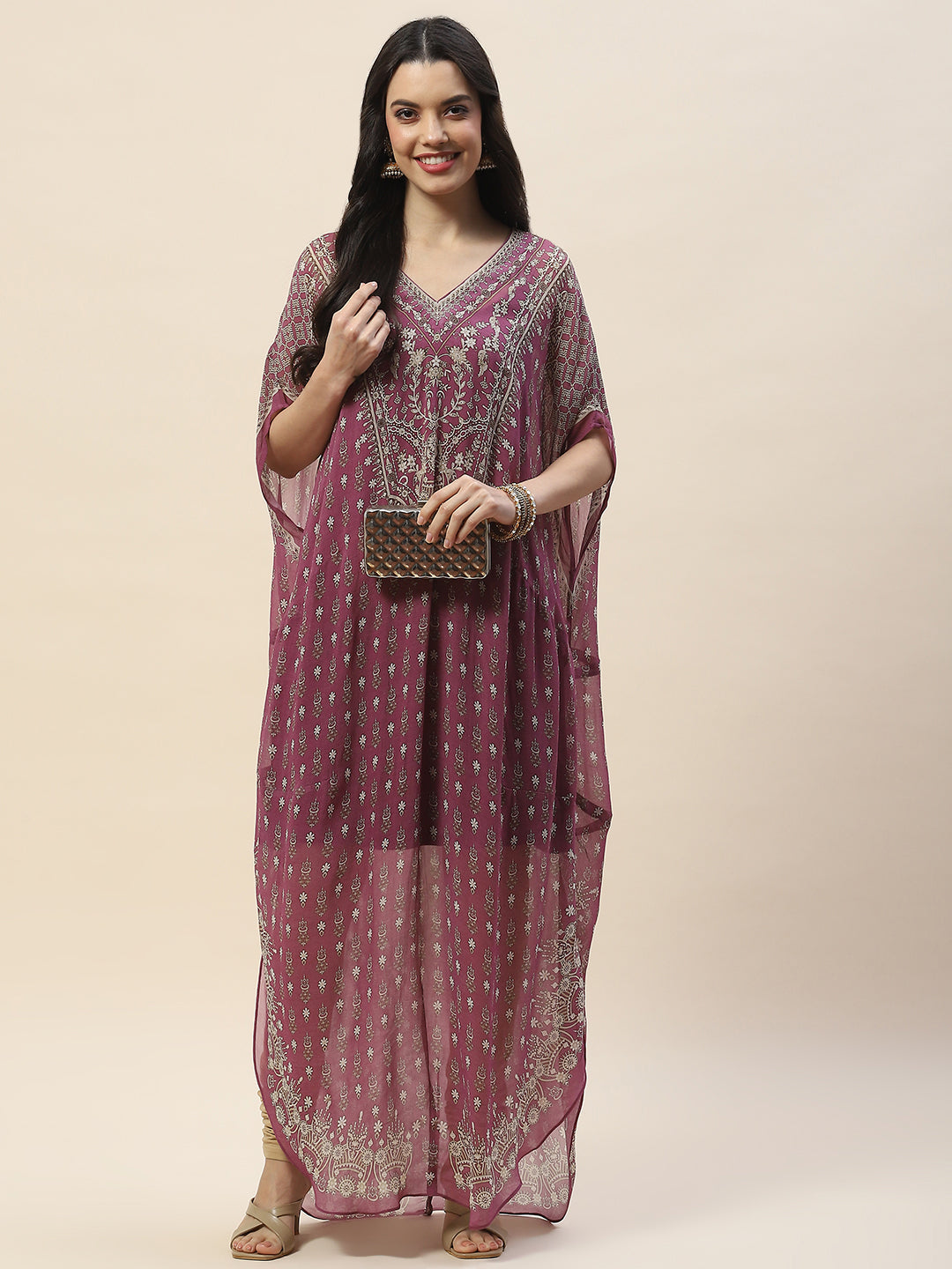 Digital Print Georgette Kaftan Kurta