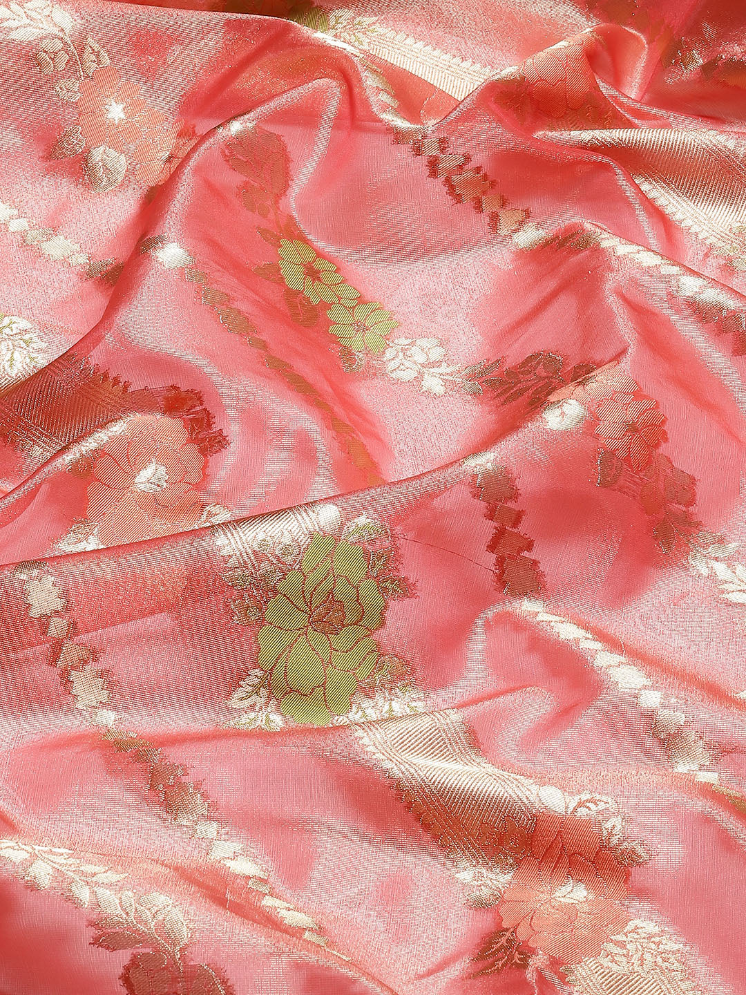 Floral Zari Jaal Handloom Woven Saree