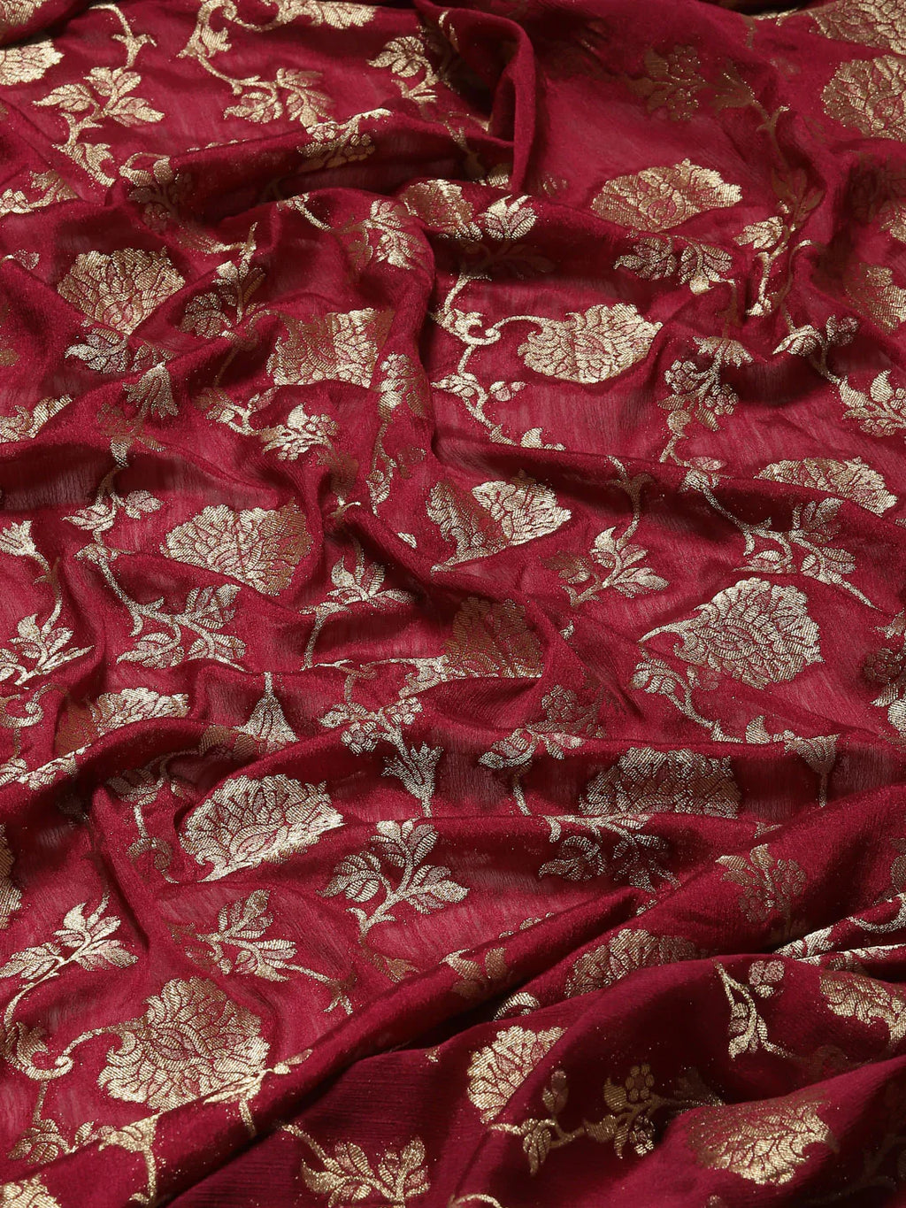 Floral Zari Jaal Georgette Plain Saree