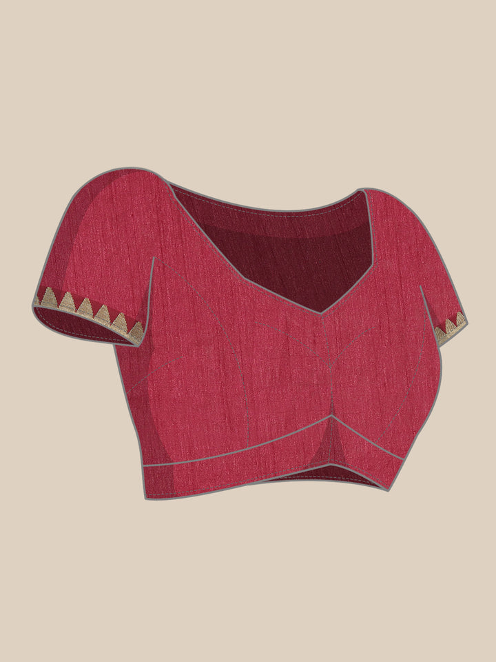 Plain Art Handloom Saree with  Temple Border