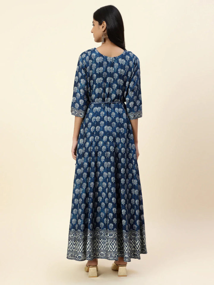 Floral Printed Handloom Anarkali Kirta