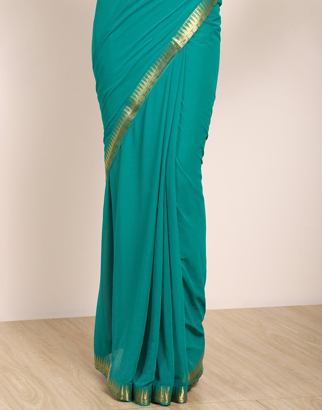 MBZ Meena Bazaar-Navy Blue Art Chiffon Saree