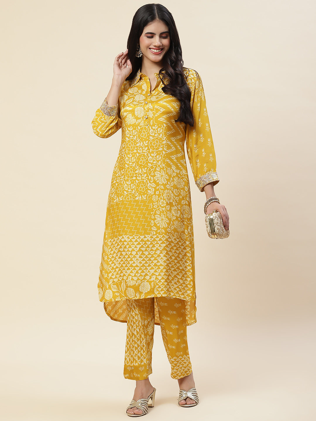 Printed Muslin Kurta With Pants