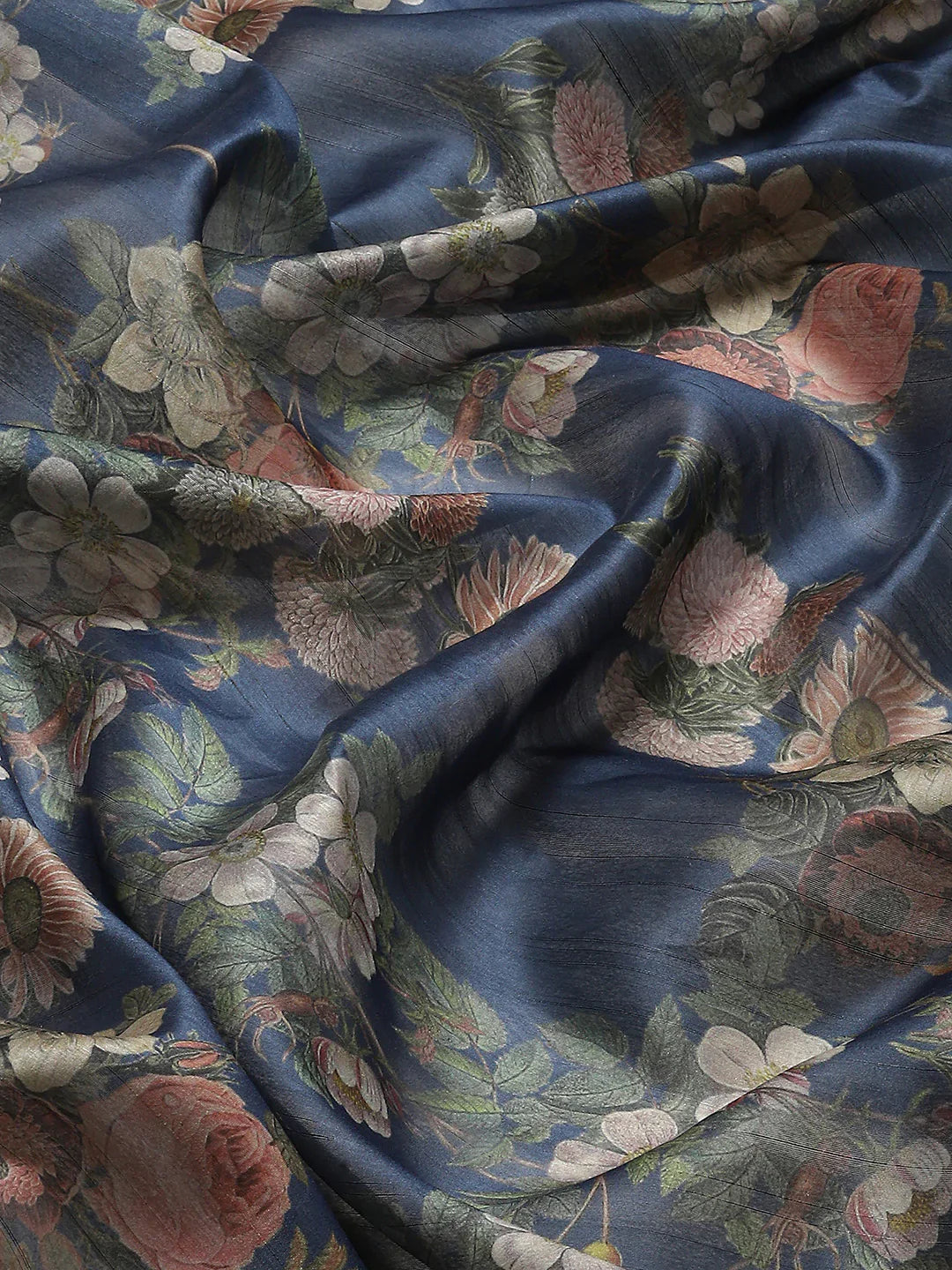 Digital Floral Printed Tussar Saree