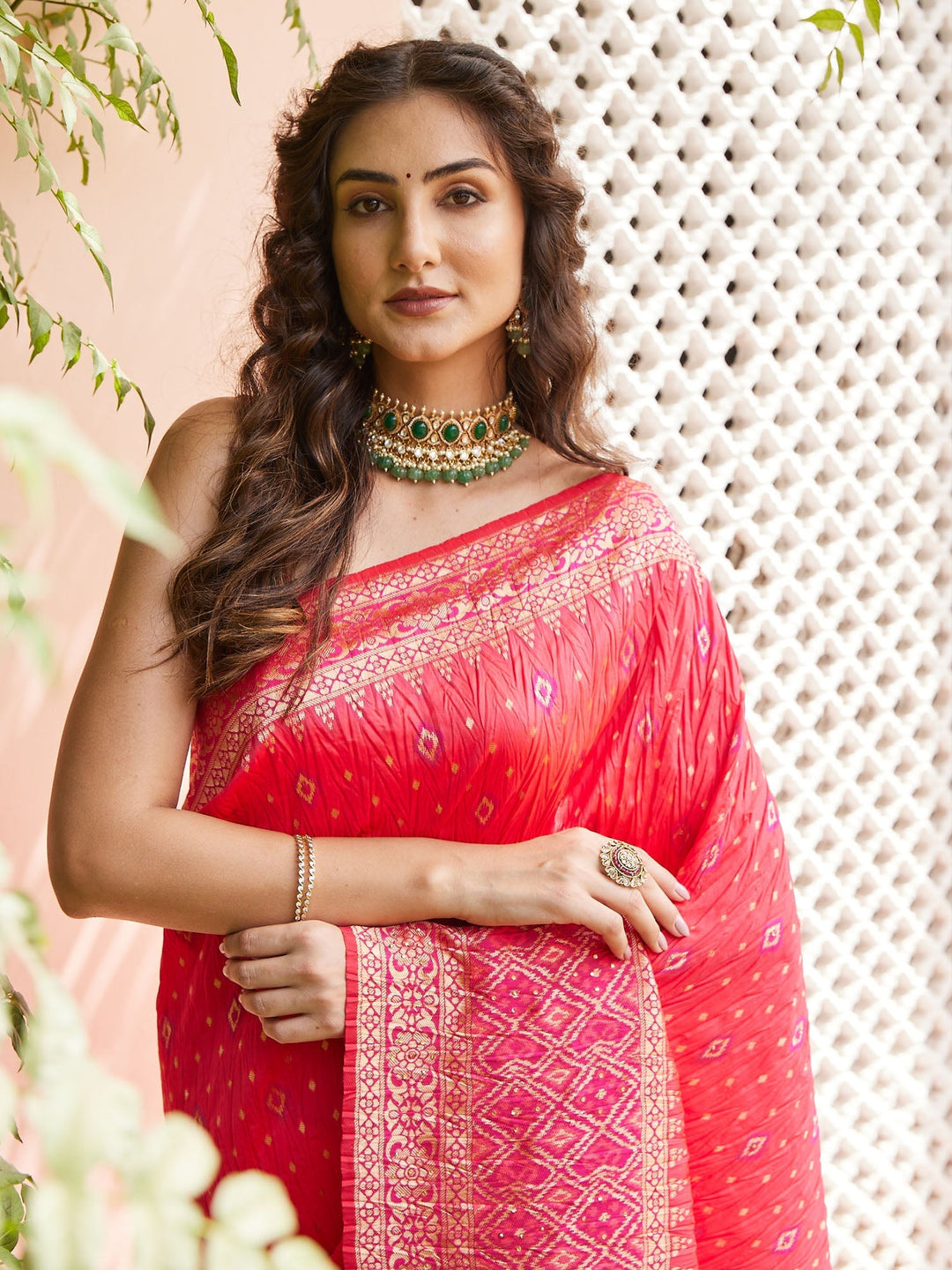 Stone Work Banarsi Woven Saree