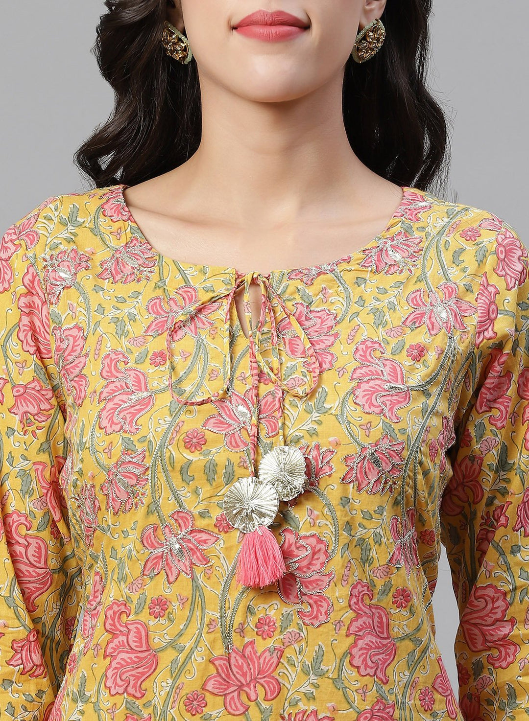 Printed Cotton Kurti With Pant