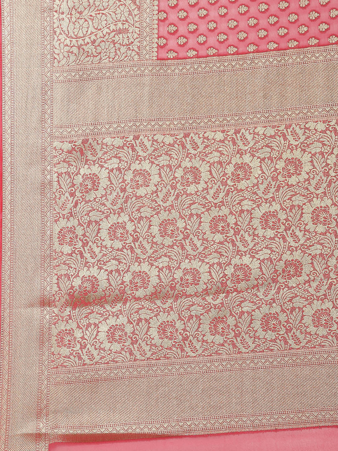 Zari Booti Georgette Plain Saree