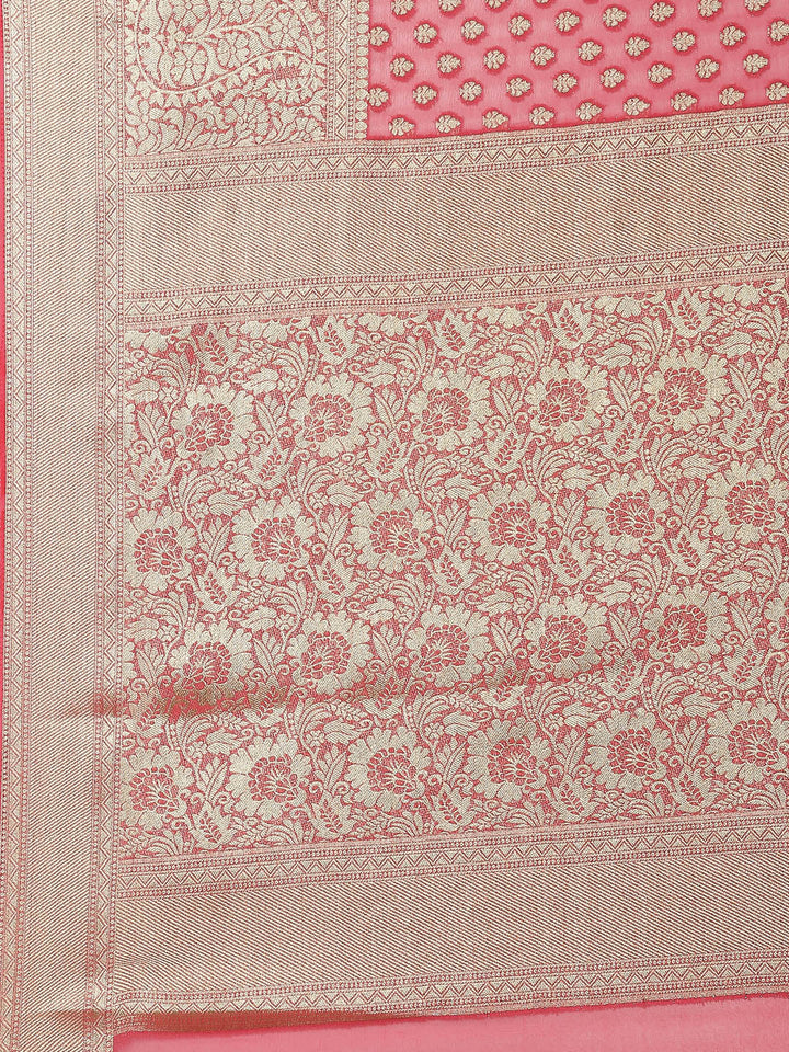 Zari Booti Georgette Plain Saree
