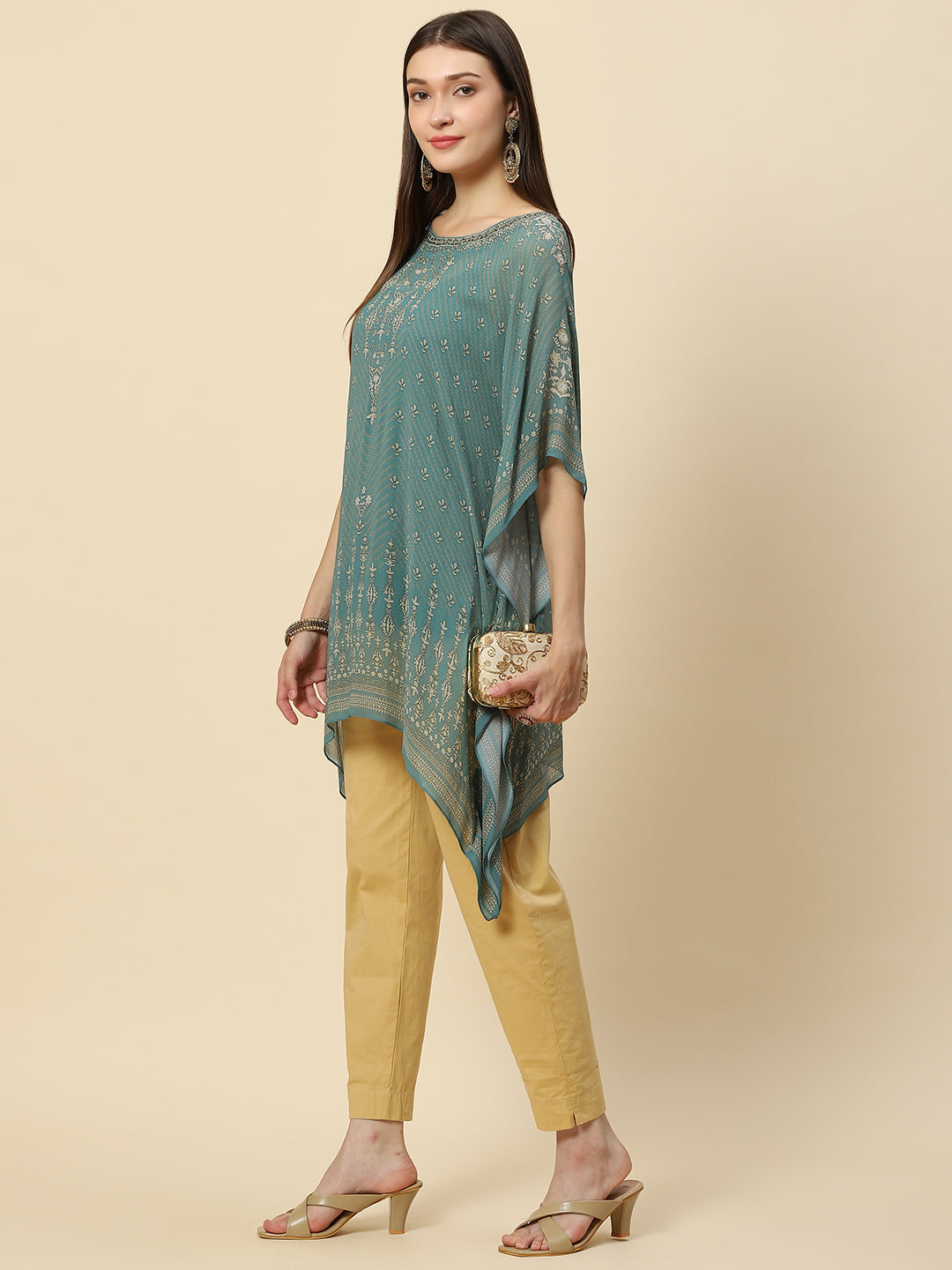 Digital Printed Georgette Kaftan Kurta