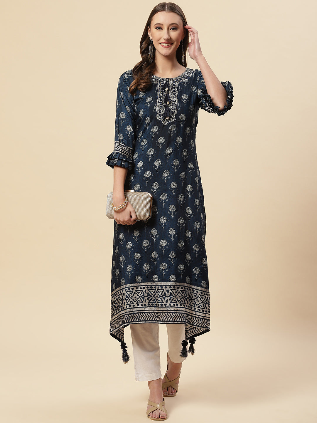 Floral Printed Handloom Kurta