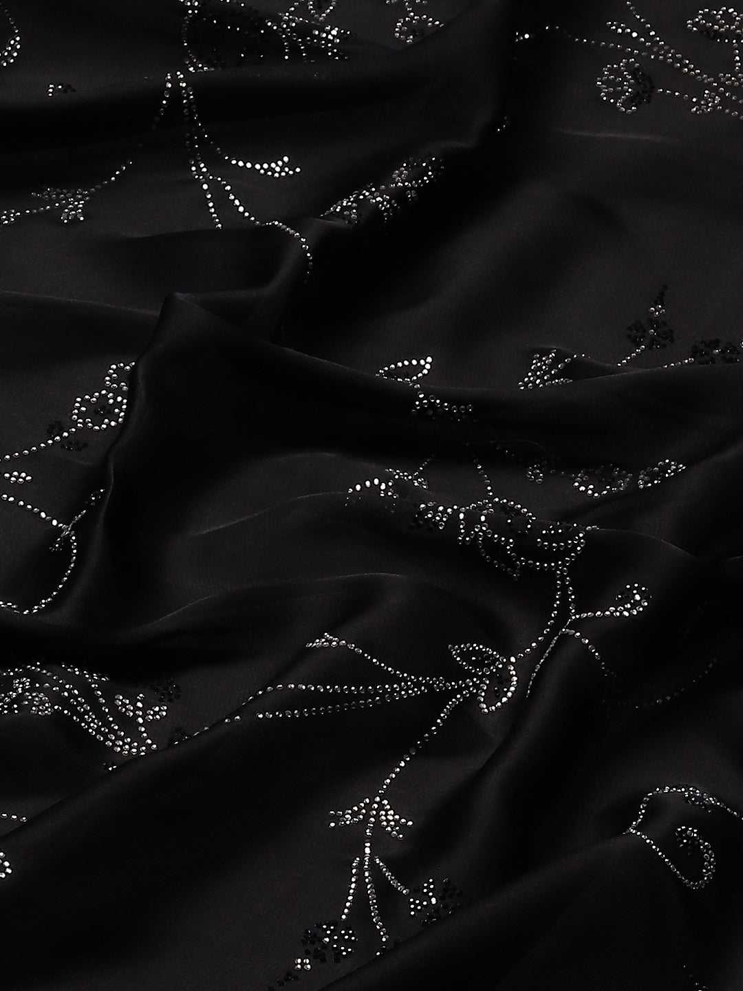 Sequin Embroidered Satin Saree