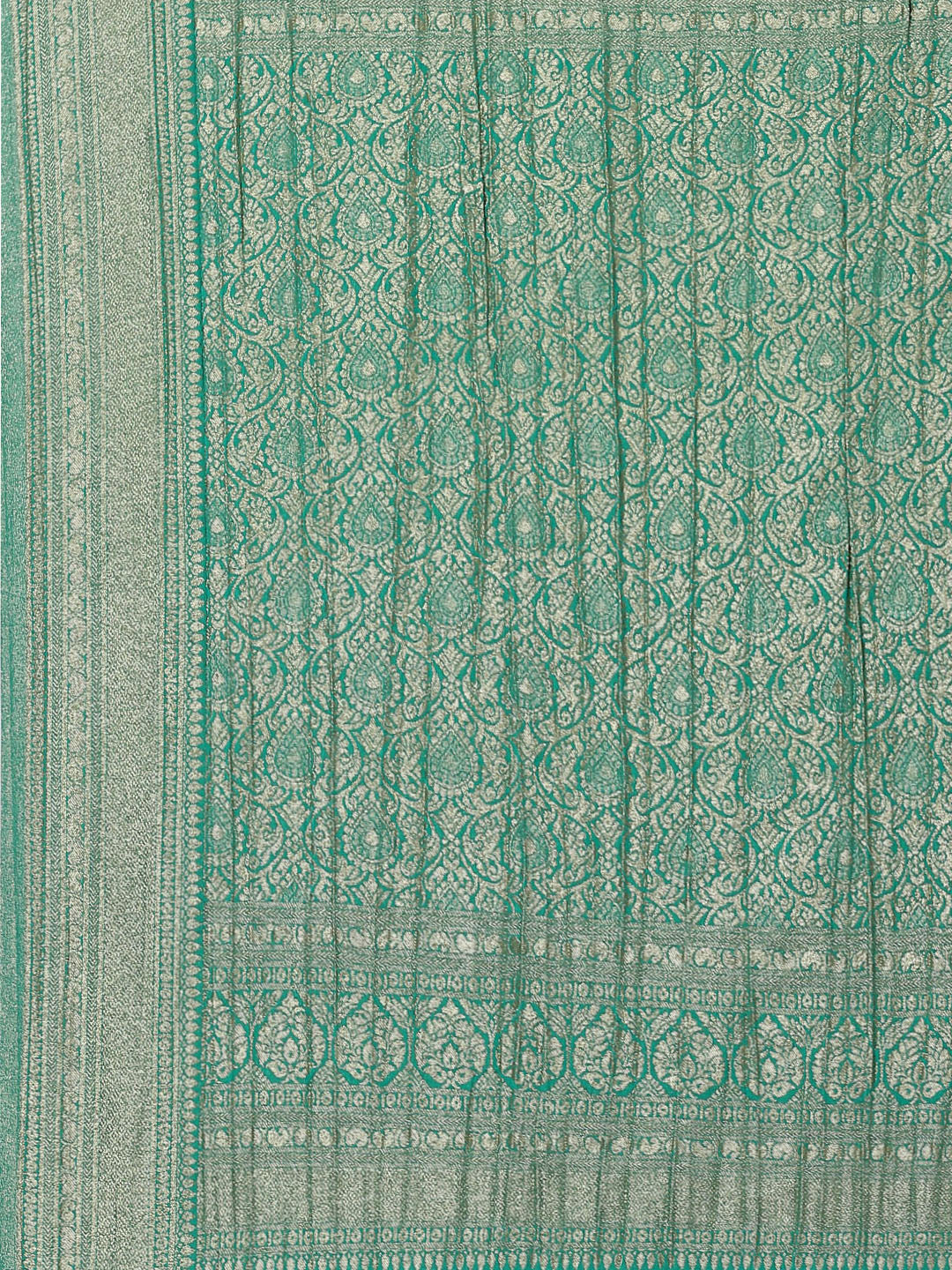 Floral Zari Jaal Georgette Plain Saree