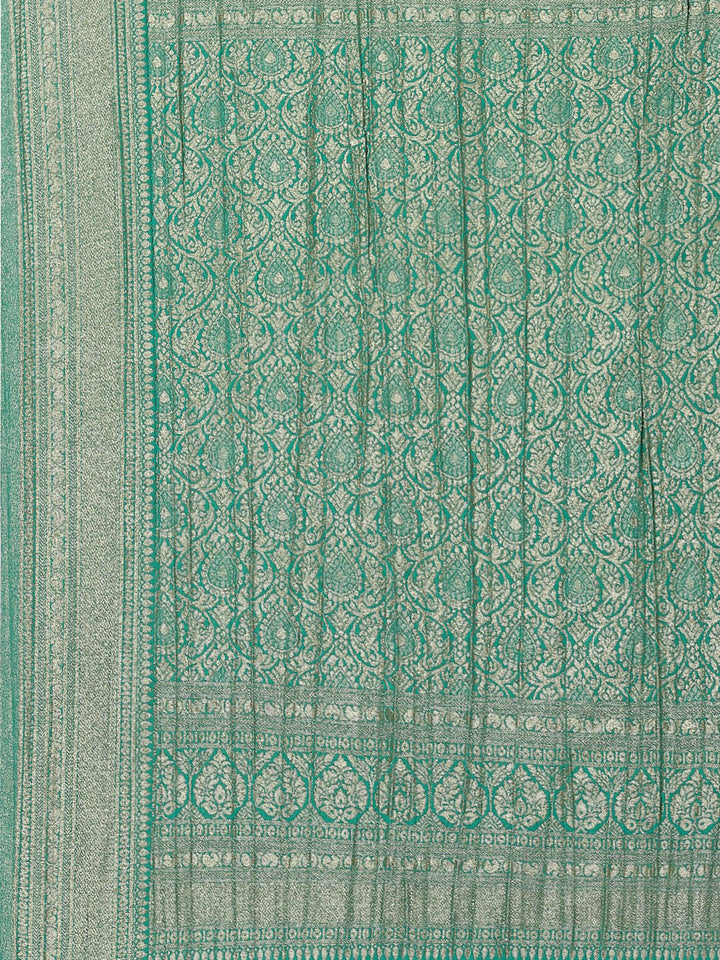 Floral Zari Jaal Georgette Plain Saree