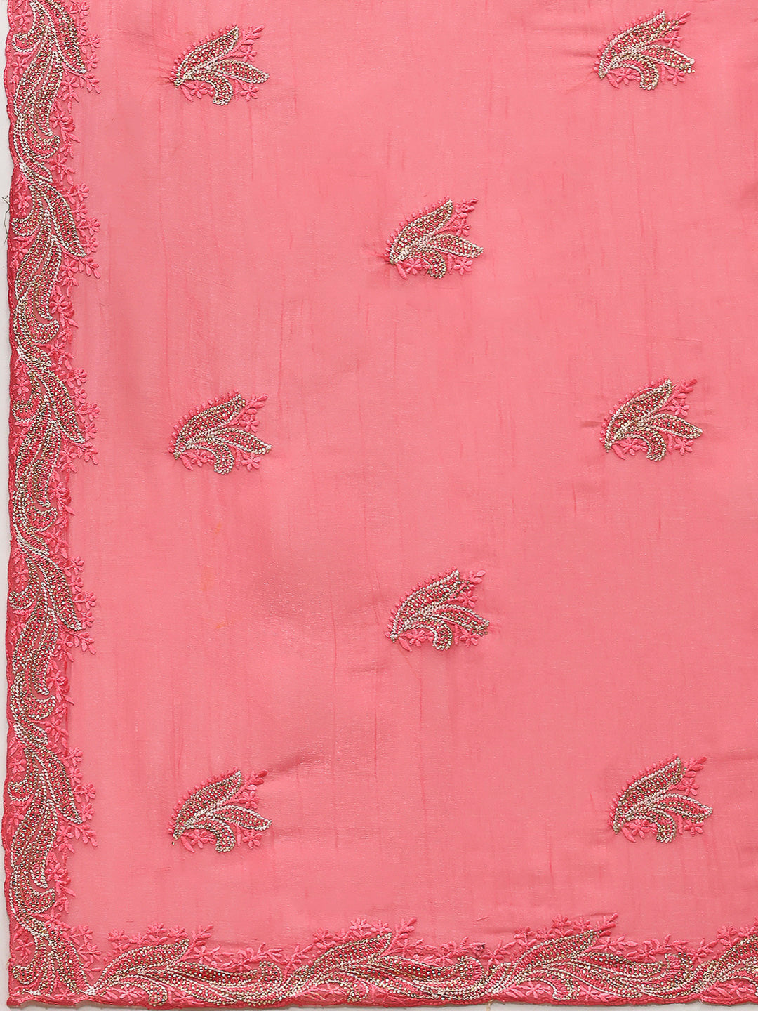 Thread Embroidered Chiffon Saree