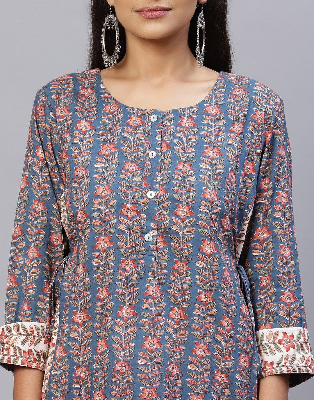 Floral Print Cotton Kurti