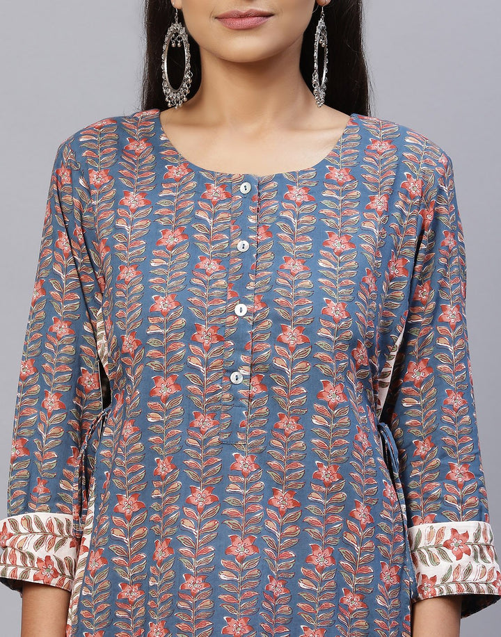 Floral Print Cotton Kurti
