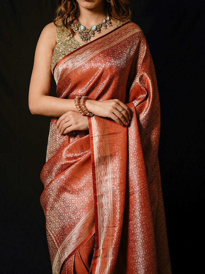 Woven Design Satin Saree