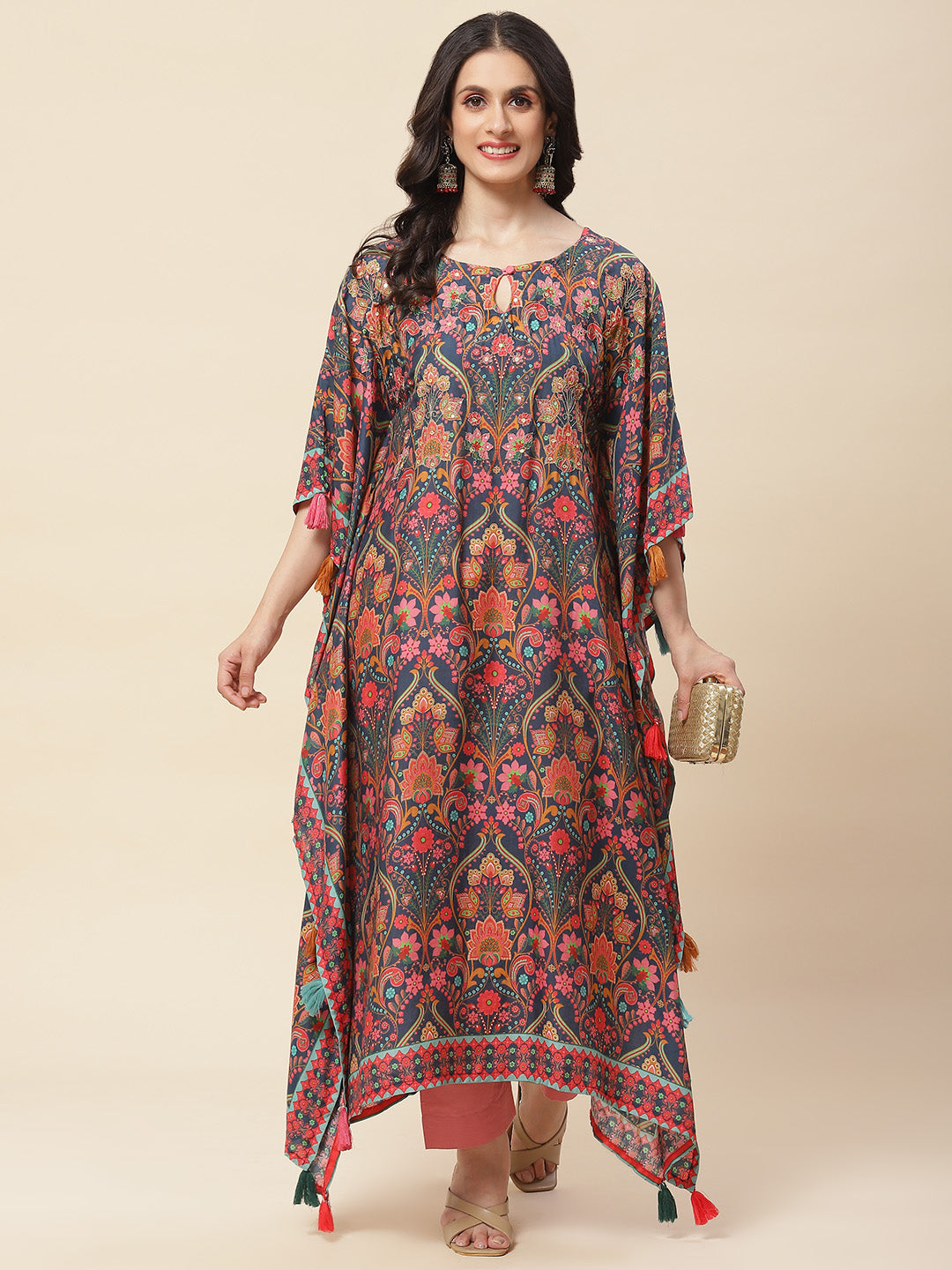 Printed Muslin Kaftan Kurta