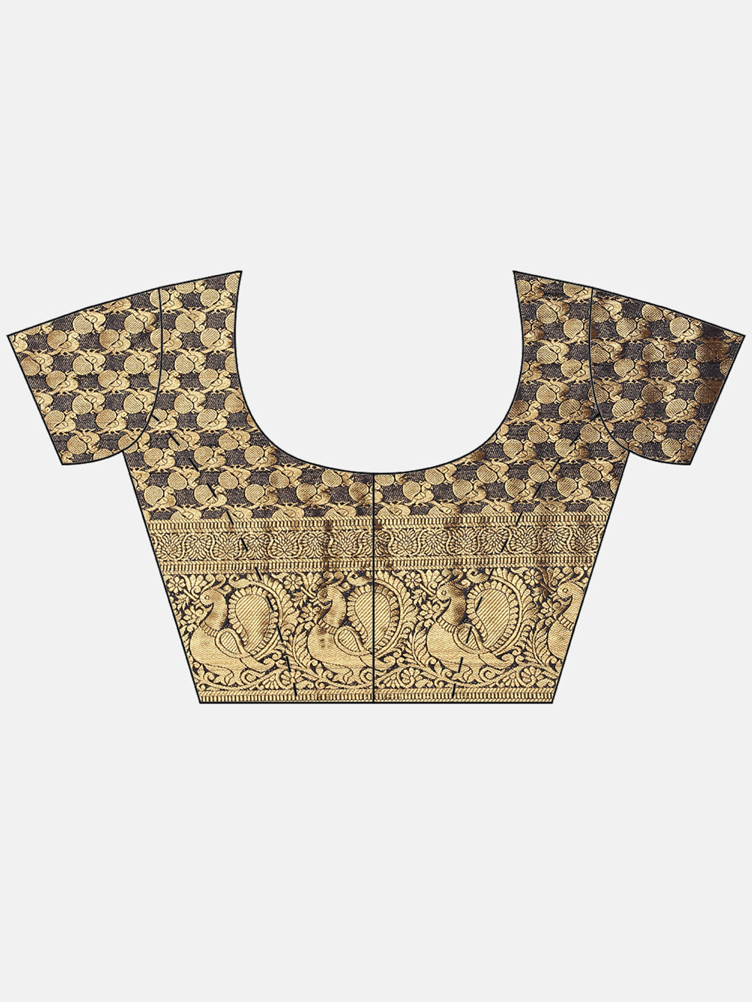 Brocade Zari Jaal Art Handloom Saree With Running Blouse