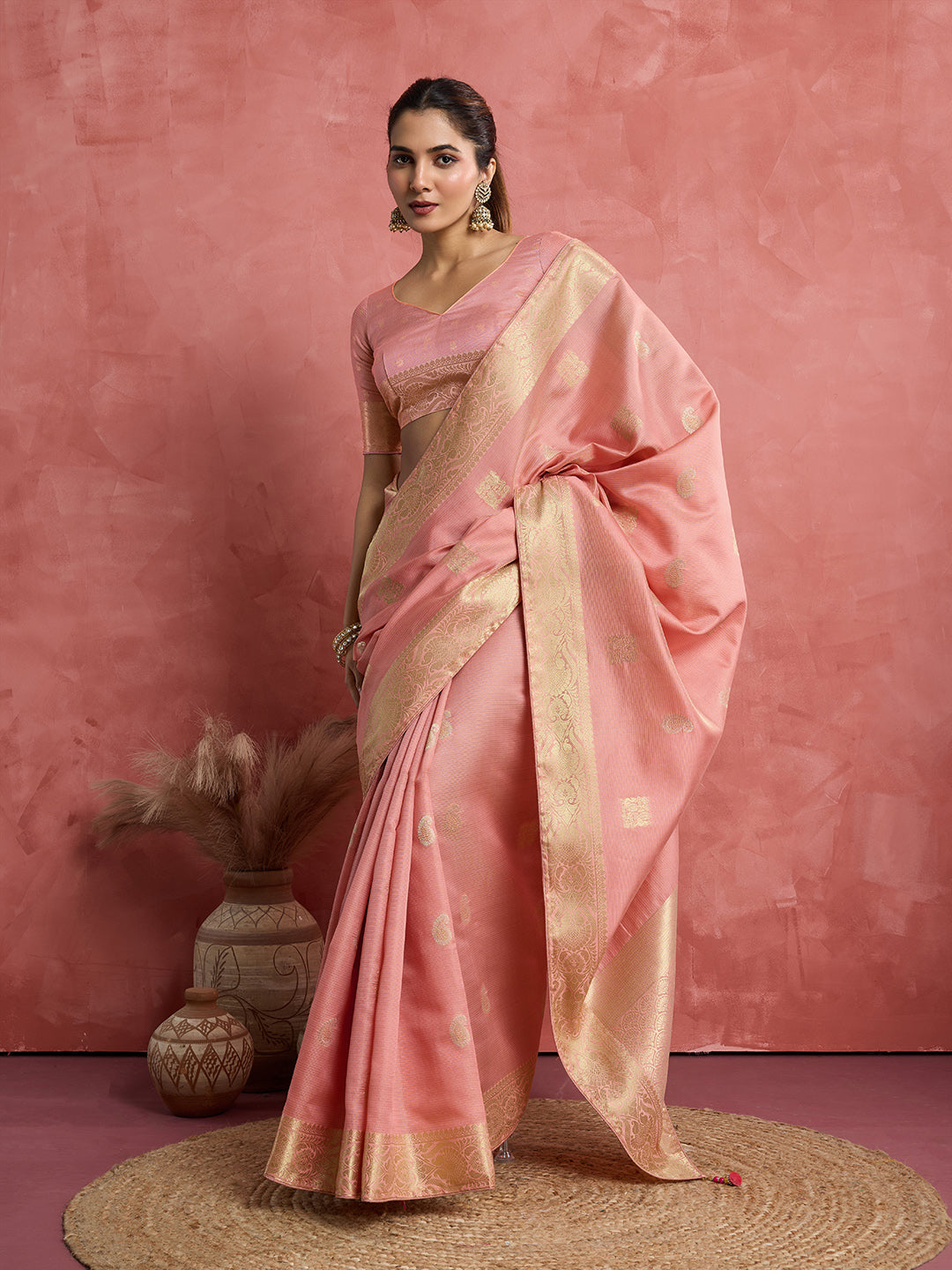 Woven Design Linen Blend Saree