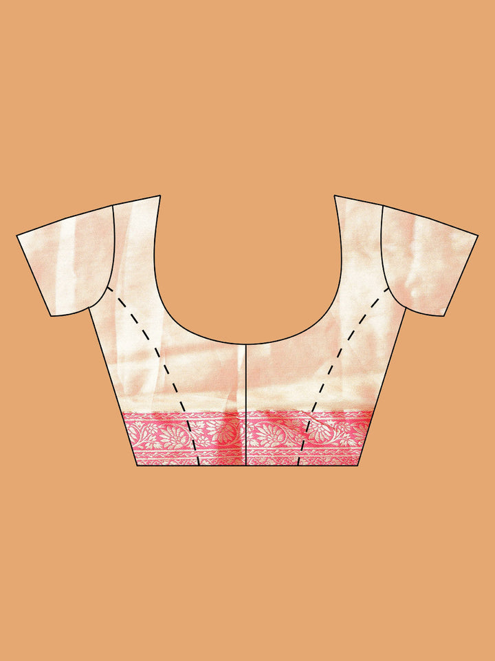 Plain Zari Border Banarasi Woven Saree