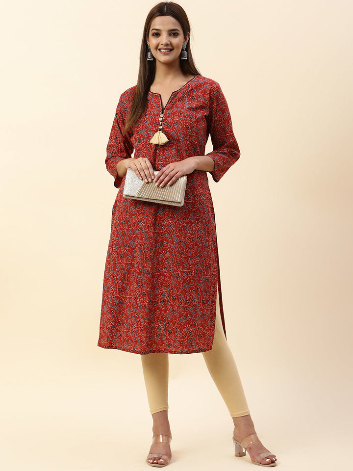Floral Printed Cotton Kurta