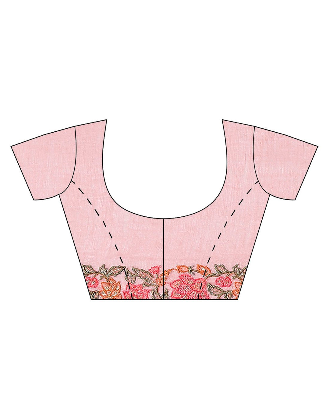 Embroidery Pink and Grey Saree