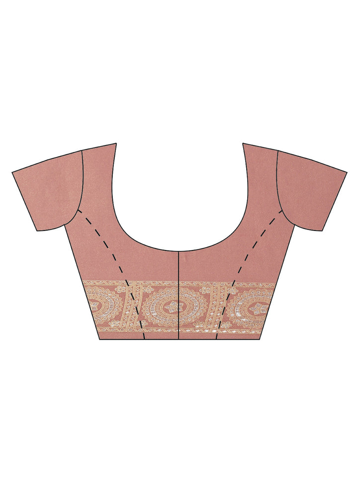 Zari Border Booti Banarasi Woven Saree