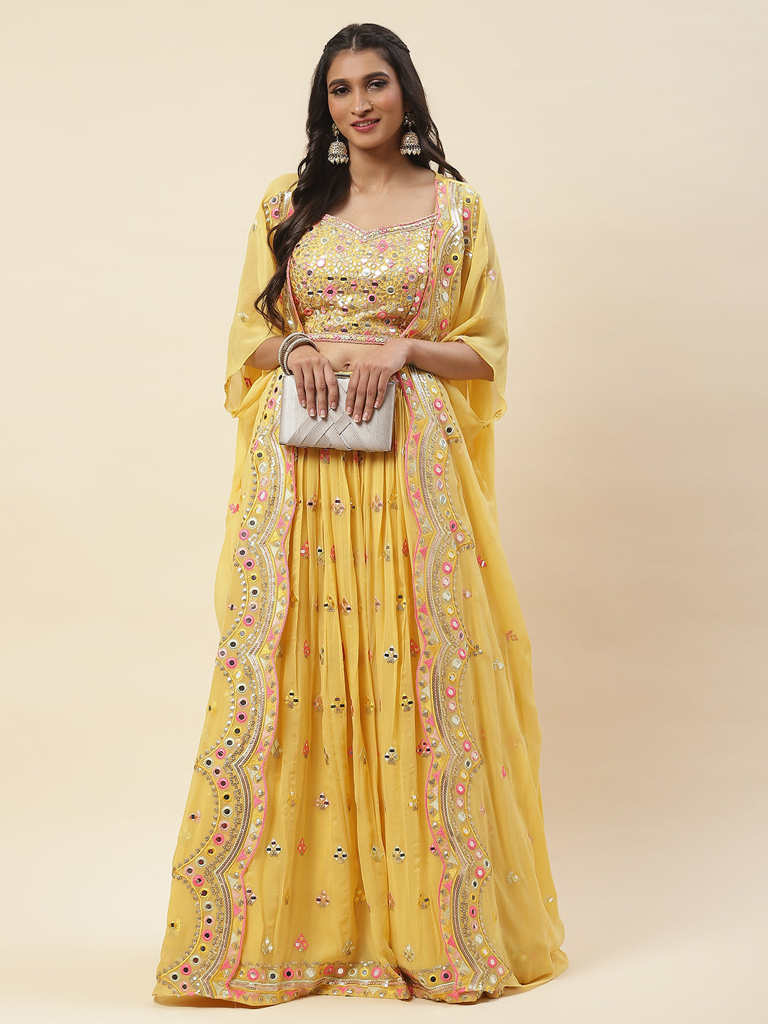 Georgette Lehenga Choli With Jacket
