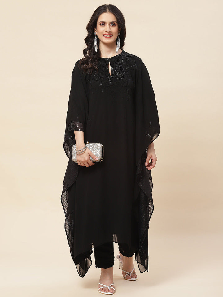 Yoke Embroidered Georgette Kaftan Kurta