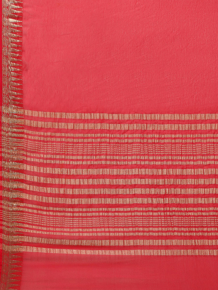 Zari Border Chiffon Woven Saree