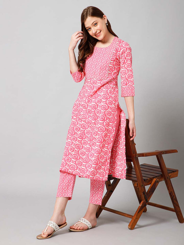 Printed Cotton Kurta Set