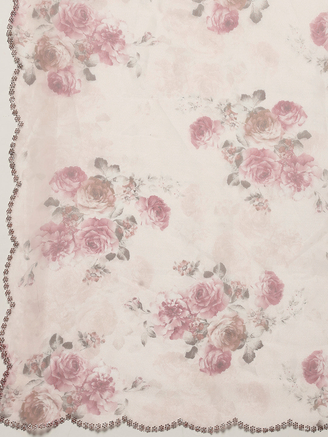 Digital Floral Printed Organza Saree