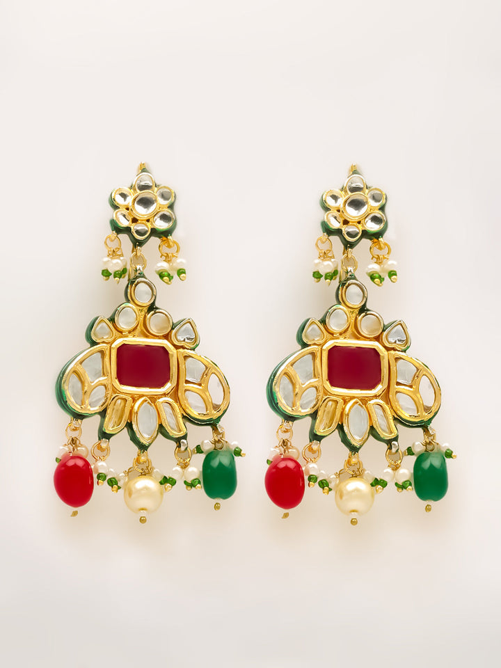 Kundan Work Necklace Set With Earring &amp; Mang Tika