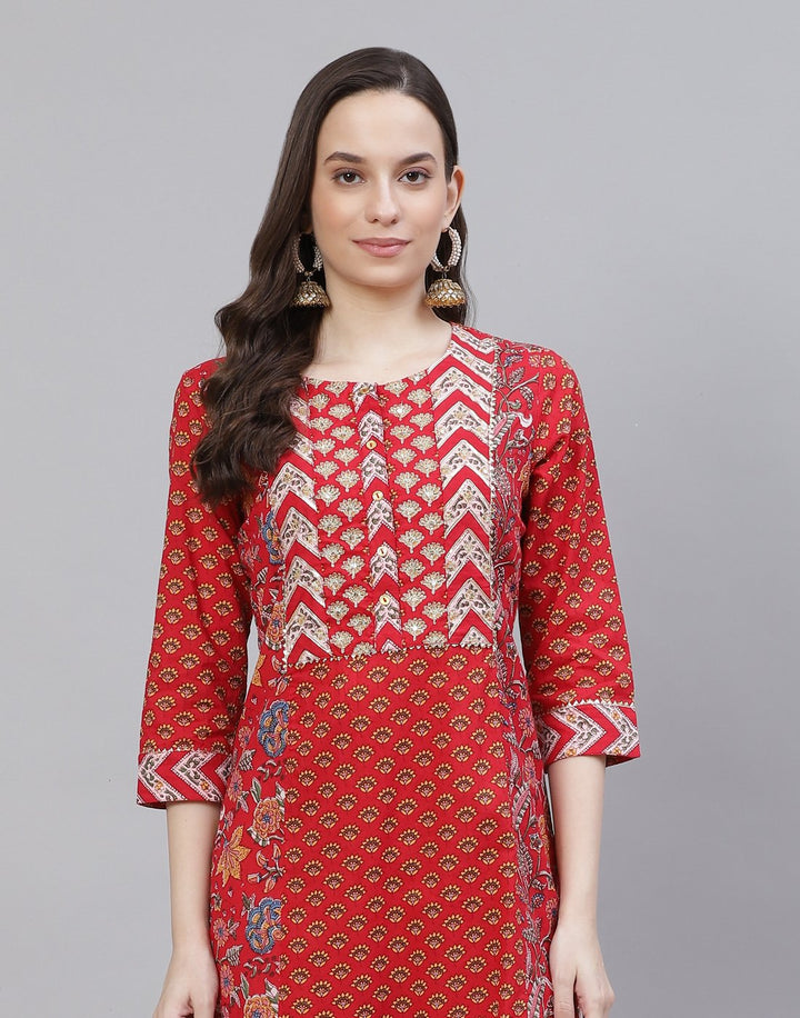 Printed Cotton Kurti With Pant