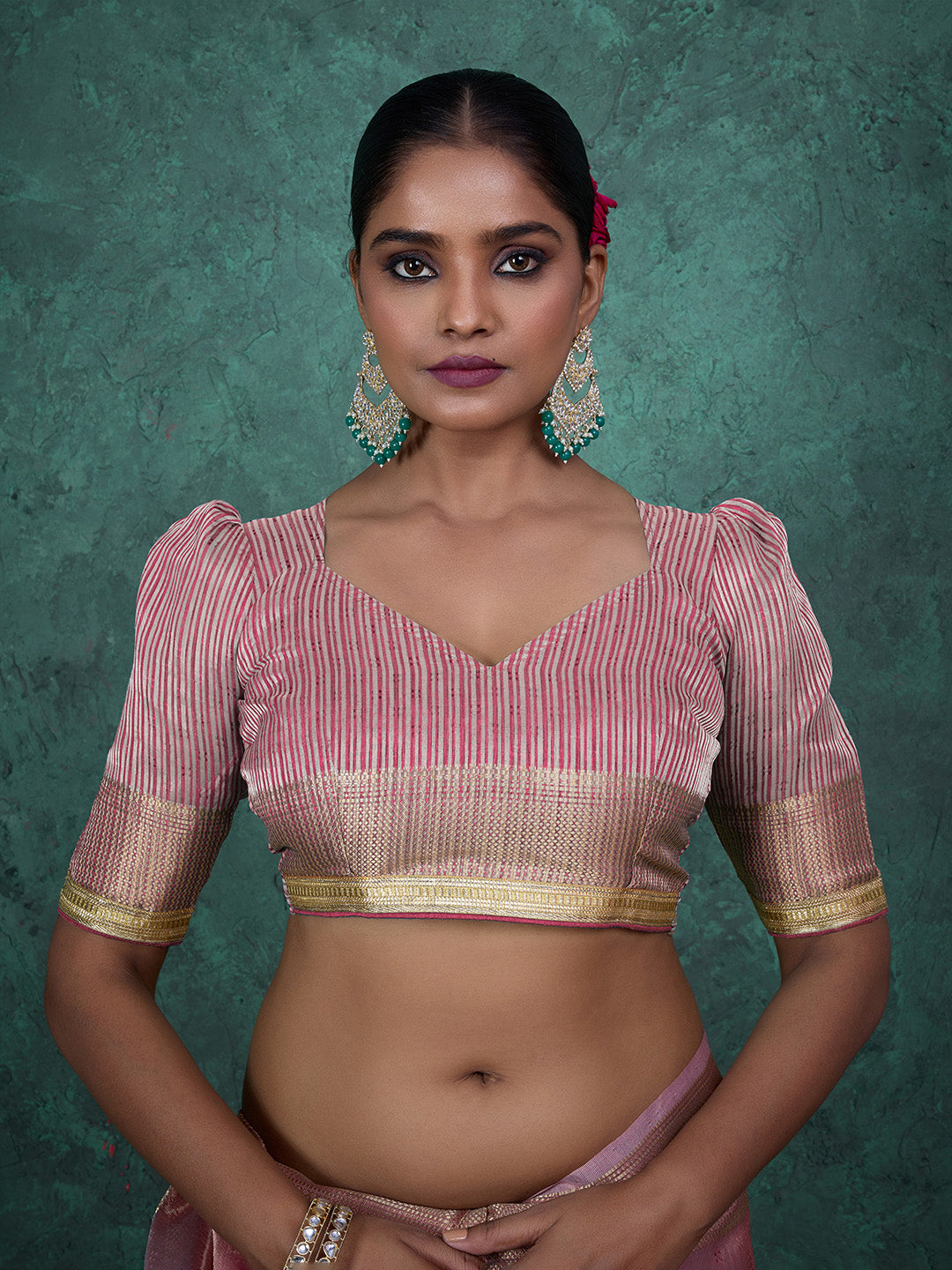 Embroidered Linen Blend Saree