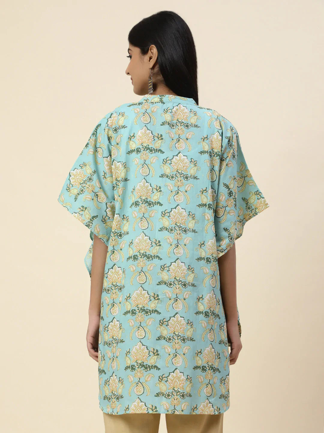 Floral Printed Cotton Kaftan Kurti