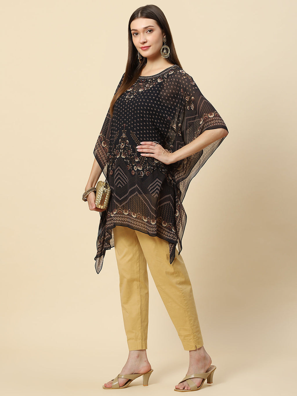 Digital Printed Georgette Kaftan Kurta