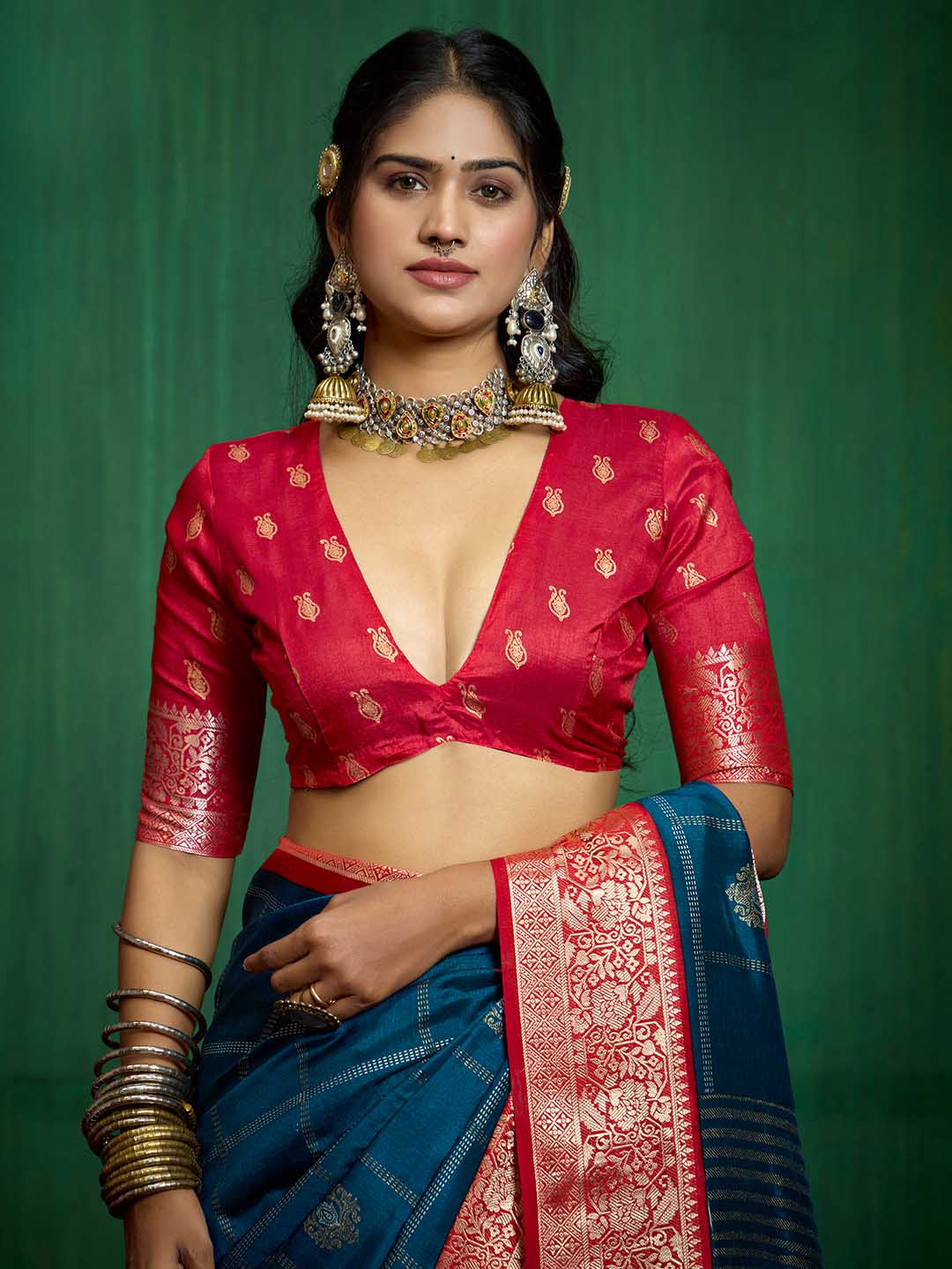 Abstract Printed Art Silk Saree