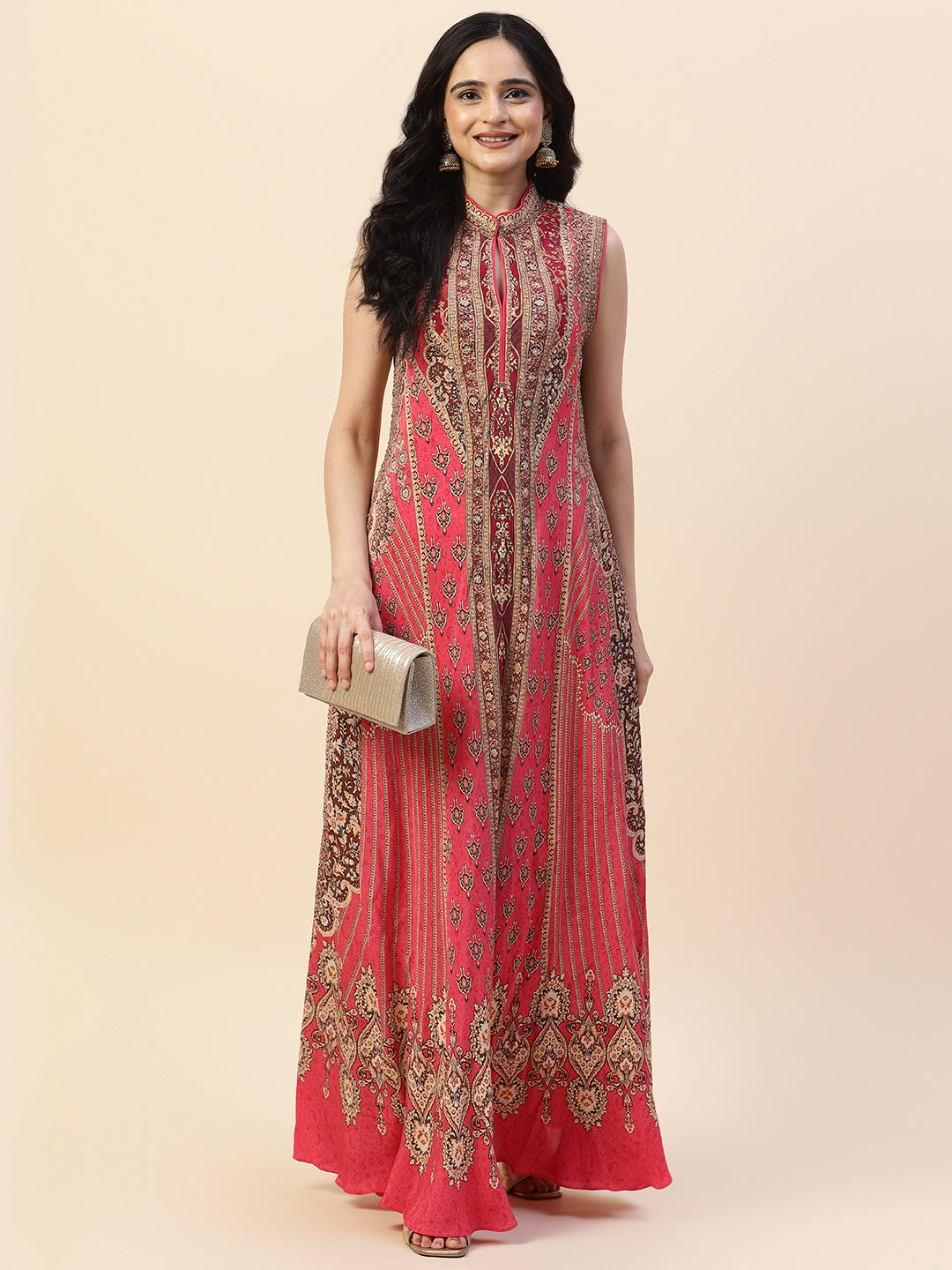 Digital Printed Crepe Gown