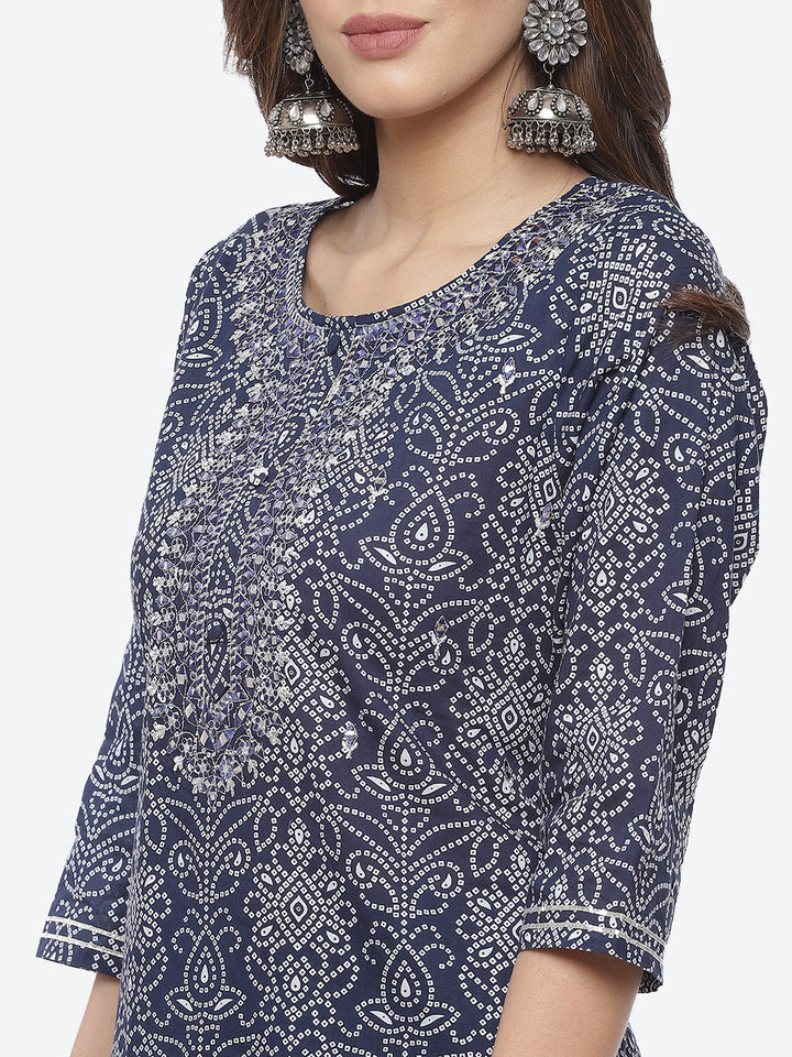 Resham Booti Cotton Stitched Salwar Kameez With Chiffon Dupatta
