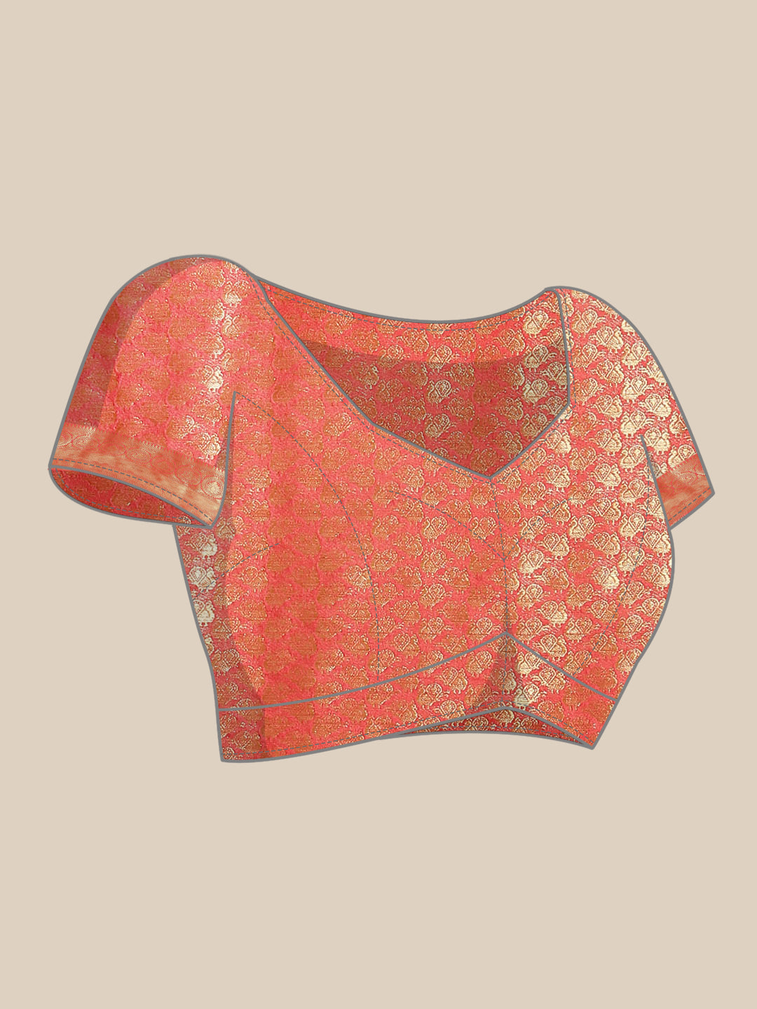 Brocade Zari Booti Art Handloom Woven Saree
