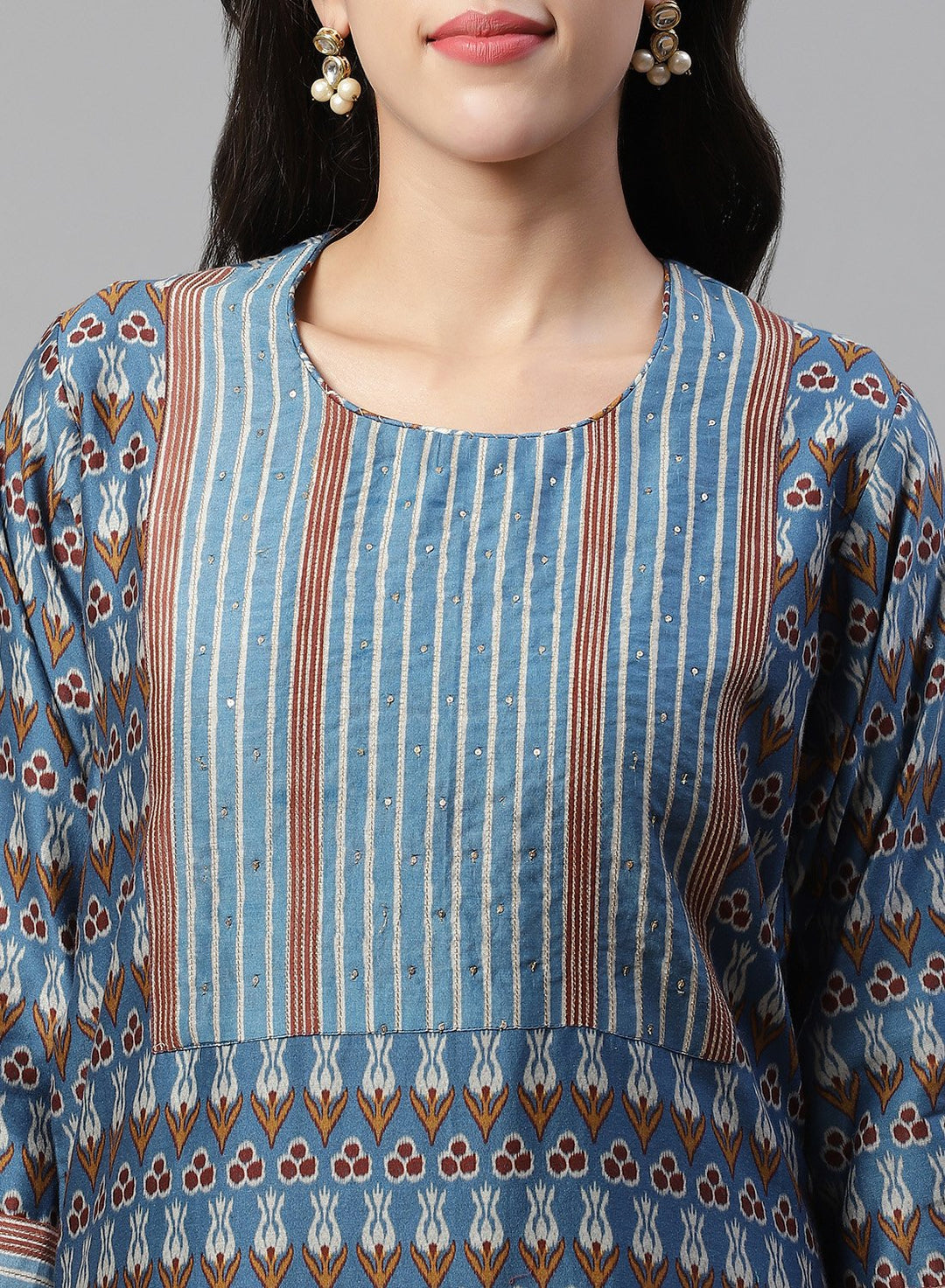 Printed Cotton Kurti With Pant