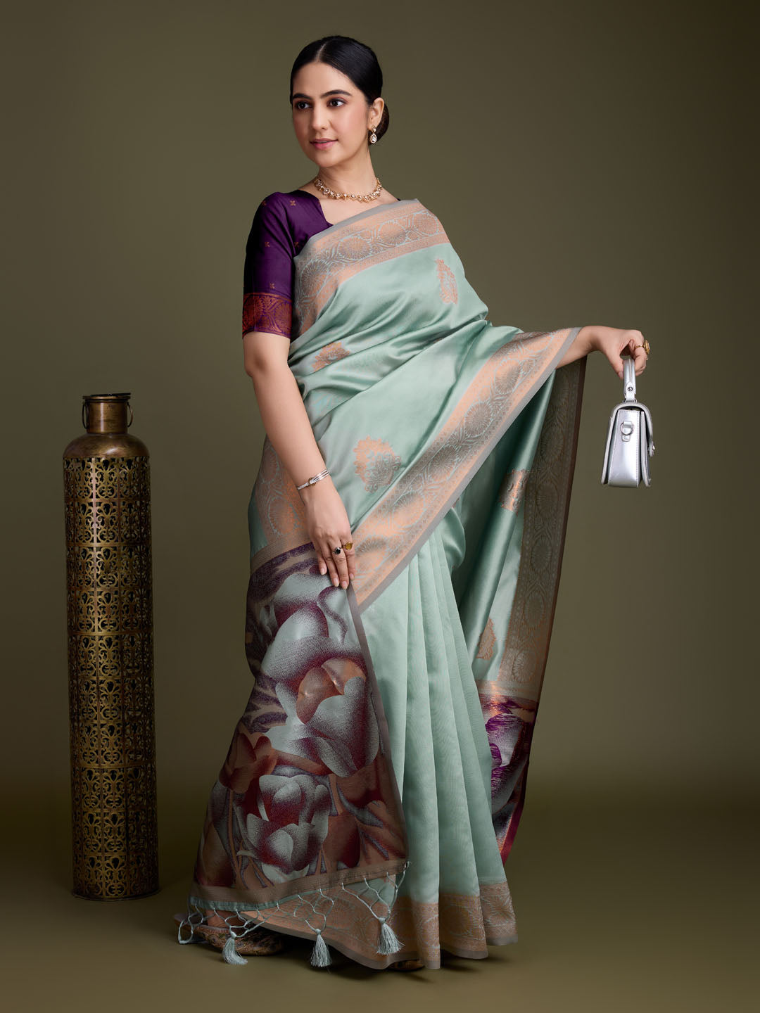 Woven Design Art Silk Onion Pink Saree