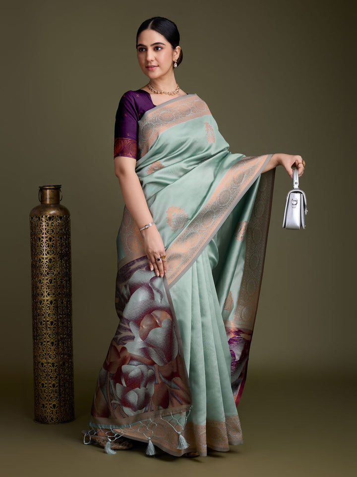 Woven Design Art Silk Onion Pink Saree