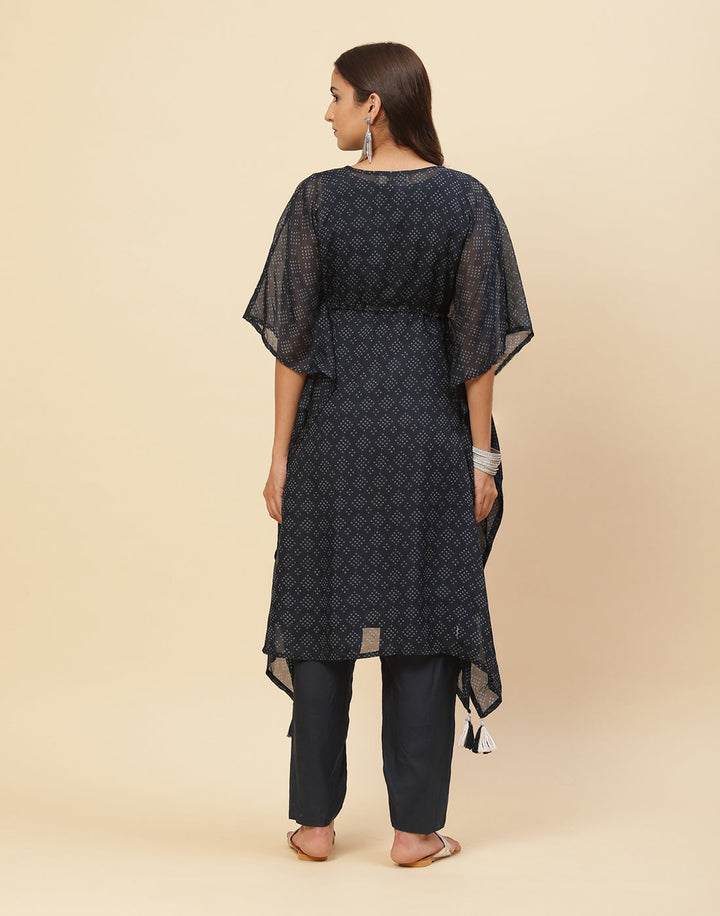 Printed Organza Kaftan Kurti With Pant