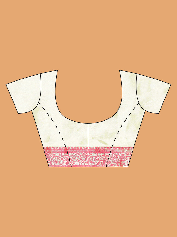 Plain Zari Border Banarasi Woven Saree